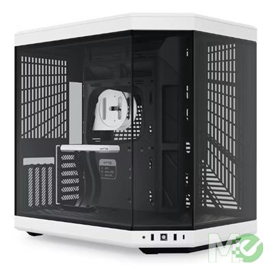 MX00129507 Y70 Dual Chamber Mid-Tower E-ATX Gaming Computer Case, Black & White