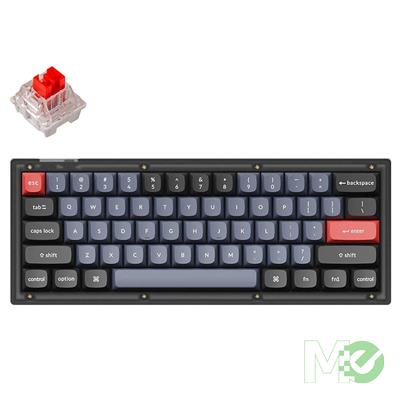MX00129528 V4 QMK Custom Mechanical Keyboard, Frosted Black w/ Keychron K Pro Red Keyswitches