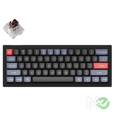 MX00129531 V4 QMK Custom Mechanical Keyboard, Carbon Black w/ Keychron K Pro Brown Keyswitches