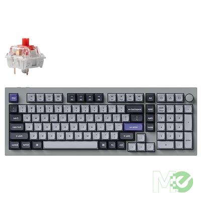 MX00129551 Q5 Pro QMK/VIA Wireless Custom Mechanical Keyboard, Silver Grey w/ Keychron K Pro Red Keyswitches