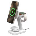 MX00129940 Wireless 3 in 1 Qi2 Charging Stand, White w/ 3x Qi Charging Surfaces