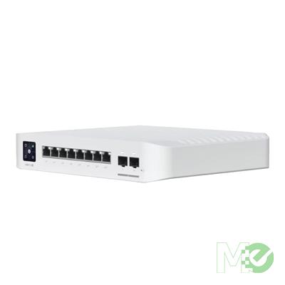 MX00130032 Pro 8 PoE Layer 3 Switch w/ 6x GbE PoE+ ports, 2x GbE PoE++ ports, 2x 10G SFP+ ports, 120W, White