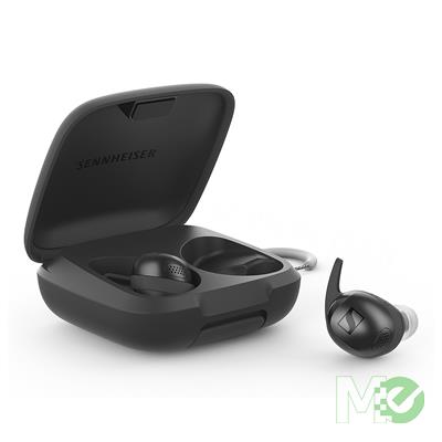 MX00130083 Momentum Sport Wireless Earbuds, Black w/ Charging Case, Fin Sets, Ear Tip Sets