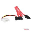 MX23089 Slimline SATA Female to SATA w/ LP4 Power Cable Adapter, 20in 