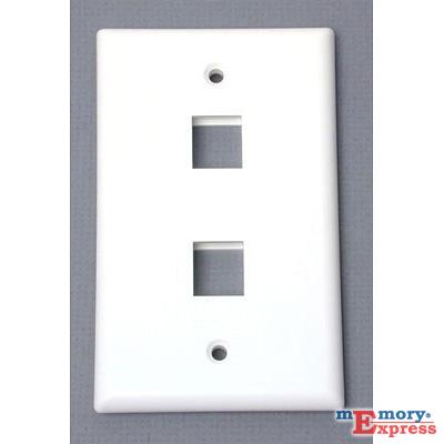 MX272 Universal Wallplate, Dual Outlet, White