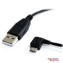 MX32416 Micro USB Cable - A to Left Angle Micro B, 1 ft