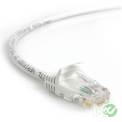 MX332 Snagless Cat 5E Patch Cable, White, 25ft.