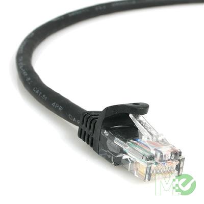 MX368 Snagless Cat 5E Patch Cable, Black, 15ft.