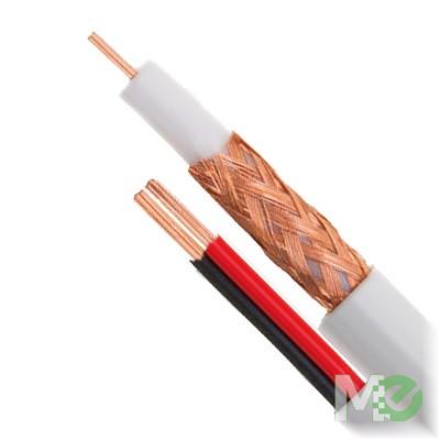 MX46128 Siamese CCTV Cable w/ RG59 Coax,  Dual 18 AWG Power Cable, White, 500ft  