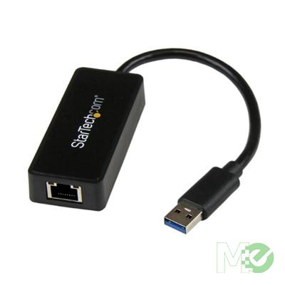 MX49952 USB 3.0 to Gigabit Ethernet Adapter NIC w/ USB Port, Black 