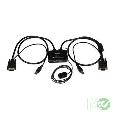 MX55475 2 Port USB VGA Cable KVM Switch w/ Remote Switch
