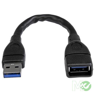 MX56046 SuperSpeed USB 3.0 Extension Cable, A-A, M-F, Black, 6 in