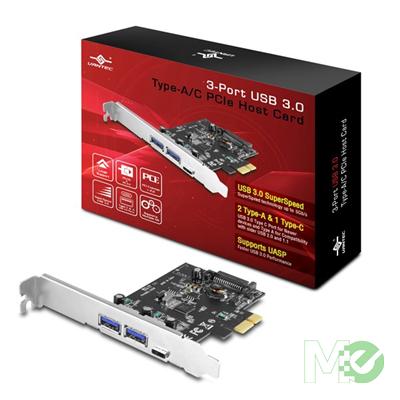 MX59649 UGT-PC331AC 3 Port USB 3.0 Type A/C PCIe Host Card