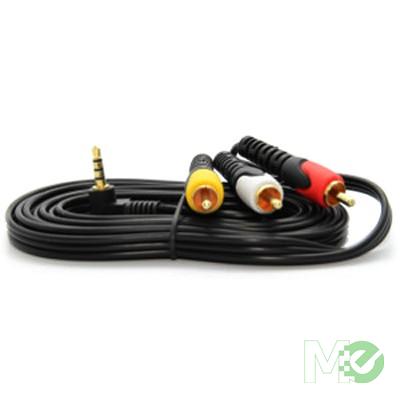 MX63774 UHS191 RCA Stereo Audio / Video To 3.5mm Plug Adapter Cable, 6 Foot