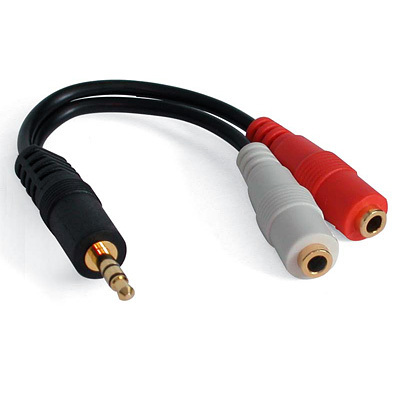 MX641 3.5mm Stereo Audio Y-Cable M to F/F, 6in.
