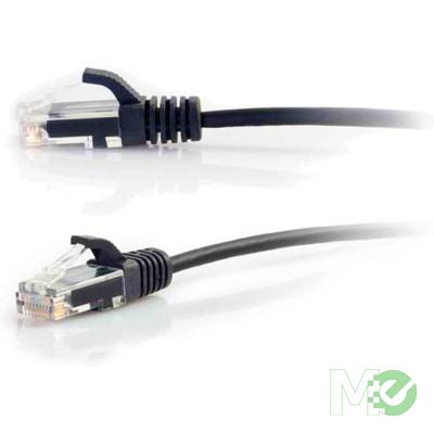 MX66483 Snagless Cat 6 Slim Patch Cable, 10Gb, AWG 28, 1 Foot, Black