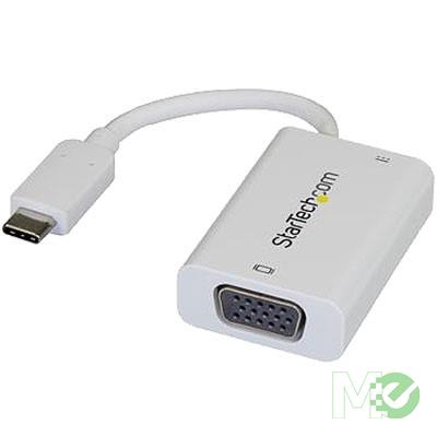 MX66554 USB-C to VGA Adapter, White w/ USB Power Delivery