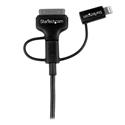 MX66584 3-in-1 Lightning / 30-pin Dock / Micro USB to USB Combo Cable, Black, 1m