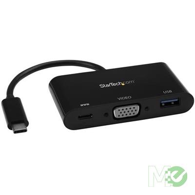 MX66585 USB-C to VGA Multifunction Adapter w/ Power Delivery and USB-A Port, Black