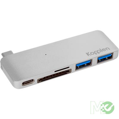 MX67267 USB 3.0 Type-C Powered Multi-Hub w/ 3x USB 3.0 Ports, SD Card and Micro SD Card Readers, Silver 