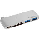 MX67267 USB 3.0 Type-C Powered Multi-Hub w/ 3x USB 3.0 Ports, SD Card and Micro SD Card Readers, Silver 