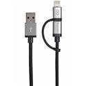 MX67282 2-in-1 Lightning / Micro USB Combo Cable, Black, 3Ft