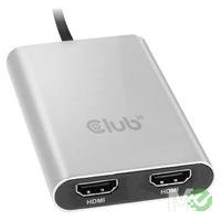 Club3D Thunderbolt™ 3 to Dual 4K UHD 60Hz HDMI 2.0 Port Adapter, Silver Product Image