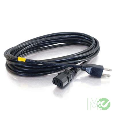 MX68677 18 AWG Universal Power Cord Extension, NEMA 5-15P to IEC320C13, Black, 15 ft 
