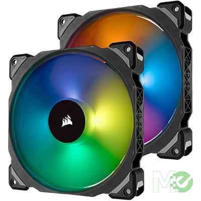 MX69190 ML140 PRO RGB LED 140mm Premium Magnetic Levitation Fans, 2-Pack, w/ Lighting Node PRO Controller