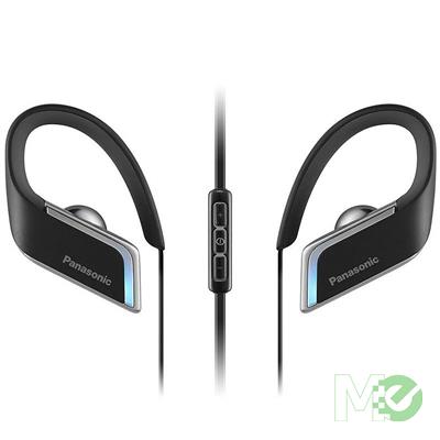 MX71257 RP-BTS50K Wings Bluetooth Sport Clips Headphones with Mic & Controller, Black