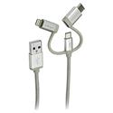 MX72190 USB 2.0 Type-A Multi-Charger / Data Cable w/ USB Micro B, USB Type- C & Lightning Plugs, 1m