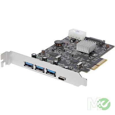 MX73189 4-Port USB 3.1 Gen 2 (10Gbps) PCI-E Controller Card w/ 1x USB-C and 3x USB-A