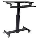 MX74408 Mobile 40in Sit-To-Stand Adjustable Desk Riser, Black