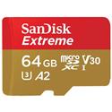 MX75645 Extreme microSDXC U3 V30 UHS-I Card w/ SD Card Adapter, 64GB 