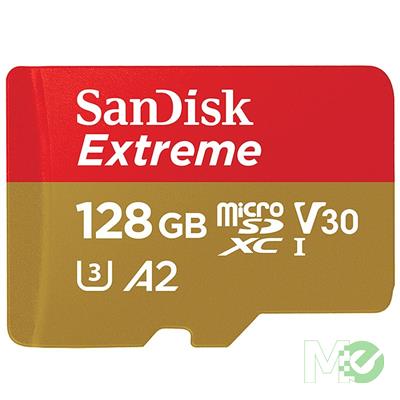 MX75646 Extreme microSDXC U3 V30 UHS-I Card w/ SD Card Adapter, 128GB 