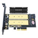 MX75789 PCIE-M20802HS Dual 2280 M.2 SSD to PCIe x4 Adapter Card w/ Heat Sink