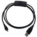 MX76667 USB 2.0A to Micro USB Extension Cable w/ Power Switch, for Raspberry Pi