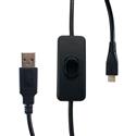 MX76667 USB 2.0A to Micro USB Extension Cable w/ Power Switch, for Raspberry Pi