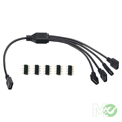 MX76675 1 to 4 RGB LED Splitter Cable, 4-pin, 500mm w/ 5x M/M Pin Adapters