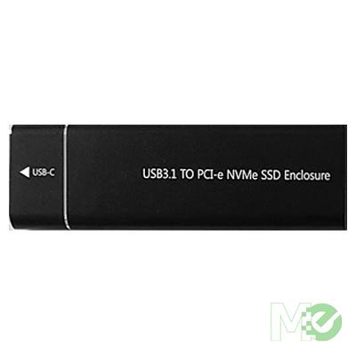 MX76993 M.2 NVMe PCIe 2280 External Enclosure w/ 1x USB C 3.1 Gen2 M/M Cable and 1x USB Type C 3.1 to USB 3.0 A Cable, Black