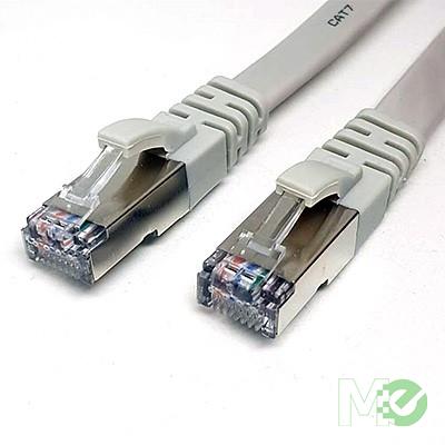 MX78554 Snagless Cat7 Flat Ethernet Patch Cable, Grey, 1ft