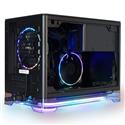MX78655 A1 Plus Mini ITX RGB Case w/ Tempered Glass Side Panel, 650W Power Supply, Black
