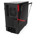 MX79039 H510i Mid Tower ATX Case w/ Full Sized Tempered Glass Panel, Black / Red