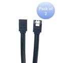 MX79612 40in SATA III Straight Sleeve Cable w/ Locking Latch, Black, 2-pack