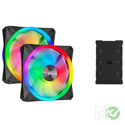 MX79687 QL RGB Series QL140 ARGB LED 140mm PWM Cooling Fan, 2-Pack w/ Lighting Node CORE Controller