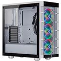 MX80297 iCUE 465X RGB Airflow Tempered Glass Mid Tower Smart Case w/ 3x LL120 RGB 120mm Fans, 6 Port RGB Controller, White