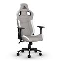 MX80334 T3 Rush Fabric Gaming Chair Gray w/ White