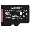 MX80521 Canvas Select Plus Class 10 UHS-I A1 microSDXC Card, 64GB w/ Adapter 